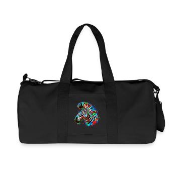 Zebra - Recycelte Canvas-Sporttasche von Stanley/Stella - Schwarz - Vorne