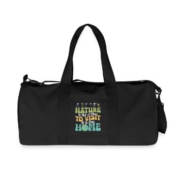 Nature Is Not A Place To Visit Earth Day Planet - Recycled Canvas Sports Bag by Stanley/Stella - black - Front