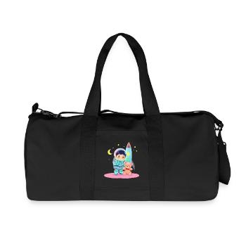 Astronaut with teddy bear - Recycled Canvas Sports Bag by Stanley/Stella - black - Front