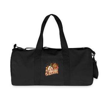 Kit maison en pain d’épices avec détails festifs - Sac de sport en toile recyclée Stanley/Stella - noir - Devant