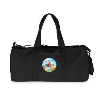 Buntes U-Boot im tropischen Korallenriff - Recycelte Canvas-Sporttasche von Stanley/Stella - Schwarz - Vorne