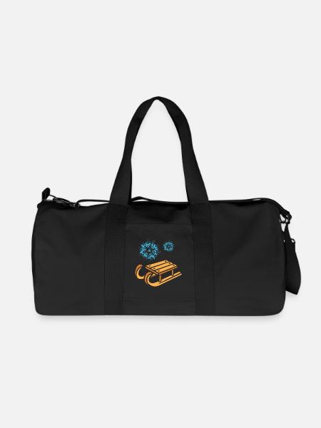 Schlitten mit Schneeflocken Cartoon - Recycelte Canvas-Sporttasche von Stanley/Stella - Schwarz