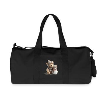 Winter cuddly bear with a snowman - Recycled Canvas Sports Bag by Stanley/Stella - black - Front
