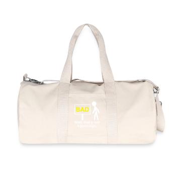 Eh bien, ce n’est pas un bon signe graphique de bonhomme bâton - Sac de sport en toile recyclée Stanley/Stella - blanc naturel - Devant
