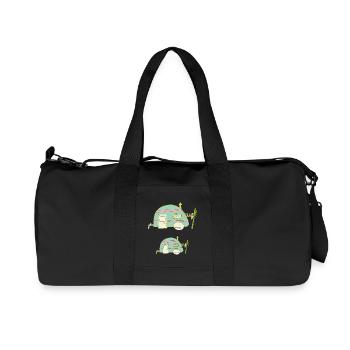 Pastell Caravan Wohntraum gross und klein - Recycelte Canvas-Sporttasche von Stanley/Stella - Schwarz - Vorne