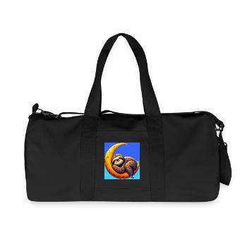 Faultier schläft auf dem Mond - Recycelte Canvas-Sporttasche von Stanley/Stella - Schwarz - Vorne