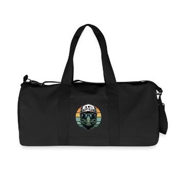 Ich bin kein reptilienartiges lustiges UFO-Vintage - Recycelte Canvas-Sporttasche von Stanley/Stella - Schwarz - Vorne