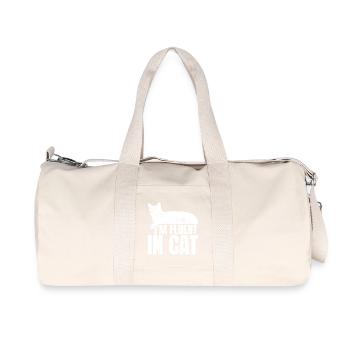 Ich spreche fließend Katze - Recycelte Canvas-Sporttasche von Stanley/Stella - Naturweiß - Vorne