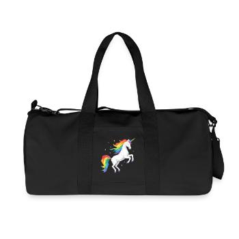 Geometric Rainbow Unicorn - Recycled Canvas Sports Bag by Stanley/Stella - black - Front