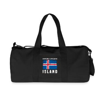 Island Reise - Recycelte Canvas-Sporttasche von Stanley/Stella - Schwarz - Vorne