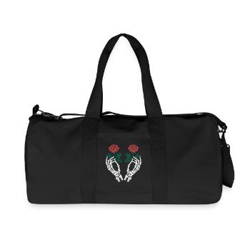 Rosa Skelettrosen - Recycelte Canvas-Sporttasche von Stanley/Stella - Schwarz - Vorne