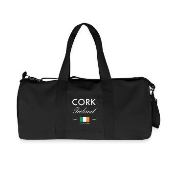 Cork Irlande Coordonnées Souvenir de voyage - Sac de sport en toile recyclée Stanley/Stella - noir - Devant