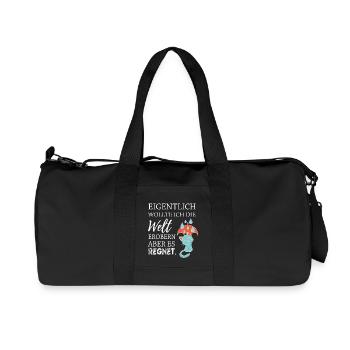 Eigentlich wollte ich die Welt erobern... - Recycelte Canvas-Sporttasche von Stanley/Stella - Schwarz - Vorne