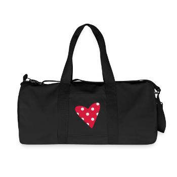 Un petit coeur en pointillés - Sac de sport en toile recyclée Stanley/Stella - noir - Devant
