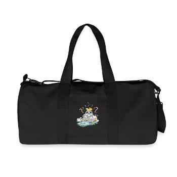 Plastic garbage and seal with lots of question marks - Recycled Canvas Sports Bag by Stanley/Stella - black - Front