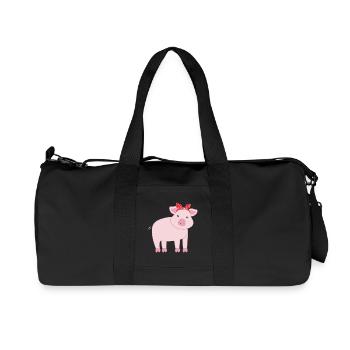 Porc porcin - Sac de sport en toile recyclée Stanley/Stella - noir - Devant