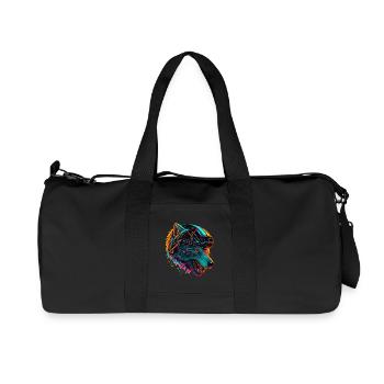 Loup Neon Casque Futuriste - Sac de sport en toile recyclée Stanley/Stella - noir - Devant