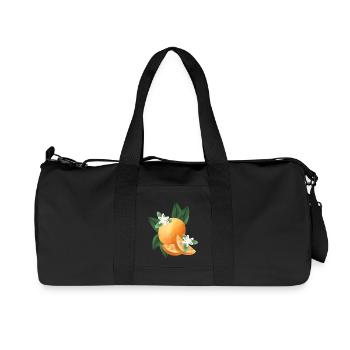 Design d’été orange avec fleurs et feuilles d’oranger - Sac de sport en toile recyclée Stanley/Stella - noir - Devant