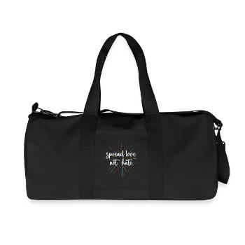 Pride Month - Spread Love Not Hate - Recycled Canvas Sports Bag by Stanley/Stella - black - Front