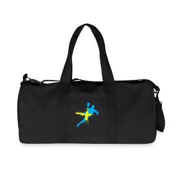 Handball Team Sweden Throw Explosion EC Logo icon - Recycled Canvas Sports Bag by Stanley/Stella - black - Front