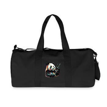 Panda - Recycelte Canvas-Sporttasche von Stanley/Stella - Schwarz - Vorne