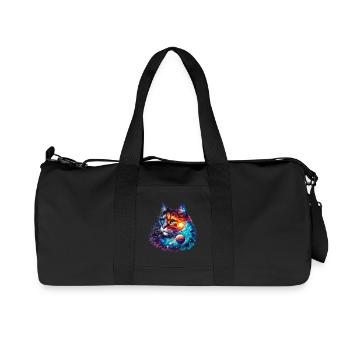 Katze - Recycelte Canvas-Sporttasche von Stanley/Stella - Schwarz - Vorne
