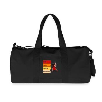 Essen, Tanzen, Schlafen, Wiederholen - Recycelte Canvas-Sporttasche von Stanley/Stella - Schwarz - Vorne