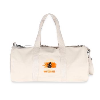Just Ride - Motocross - Recycelte Canvas-Sporttasche von Stanley/Stella - Naturweiß - Vorne