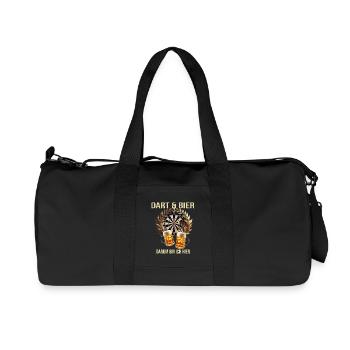 Dart & Bier - Darum bin ich hier - Recycelte Canvas-Sporttasche von Stanley/Stella - Schwarz - Vorne