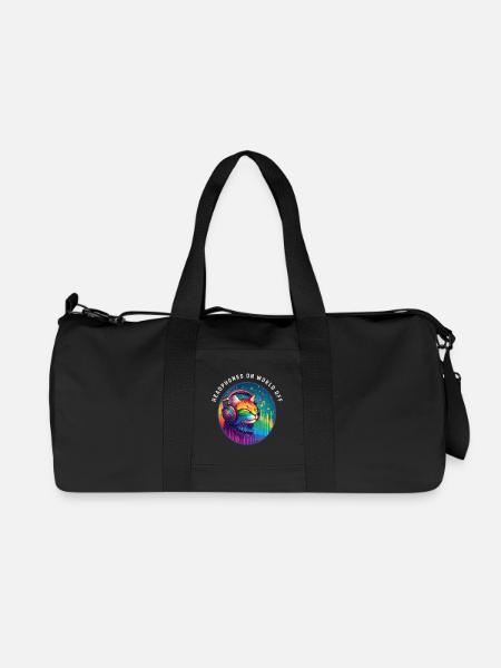 LGBT. Headphones on world off - Recycled Canvas Sports Bag by Stanley/Stella - black