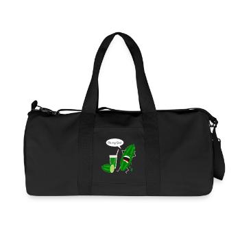Humorous cucumber design with scream - Recycled Canvas Sports Bag by Stanley/Stella - black - Front