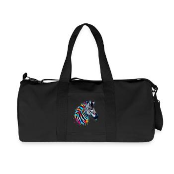 Zebra - Recycelte Canvas-Sporttasche von Stanley/Stella - Schwarz - Vorne