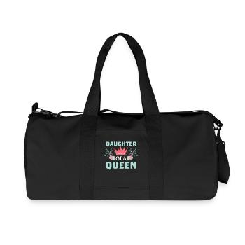 Daughter Of A Queen Beste Tochter Mama Mutter Kind - Recycelte Canvas-Sporttasche von Stanley/Stella - Schwarz - Vorne