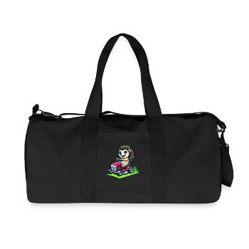 Hérisson sur tracteur dans le jardin - Sac de sport en toile recyclée Stanley/Stella - noir - Devant