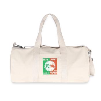 Le cerveau gauche aime Pi, le cerveau droit a envie de tarte - Sac de sport en toile recyclée Stanley/Stella - blanc naturel - Devant