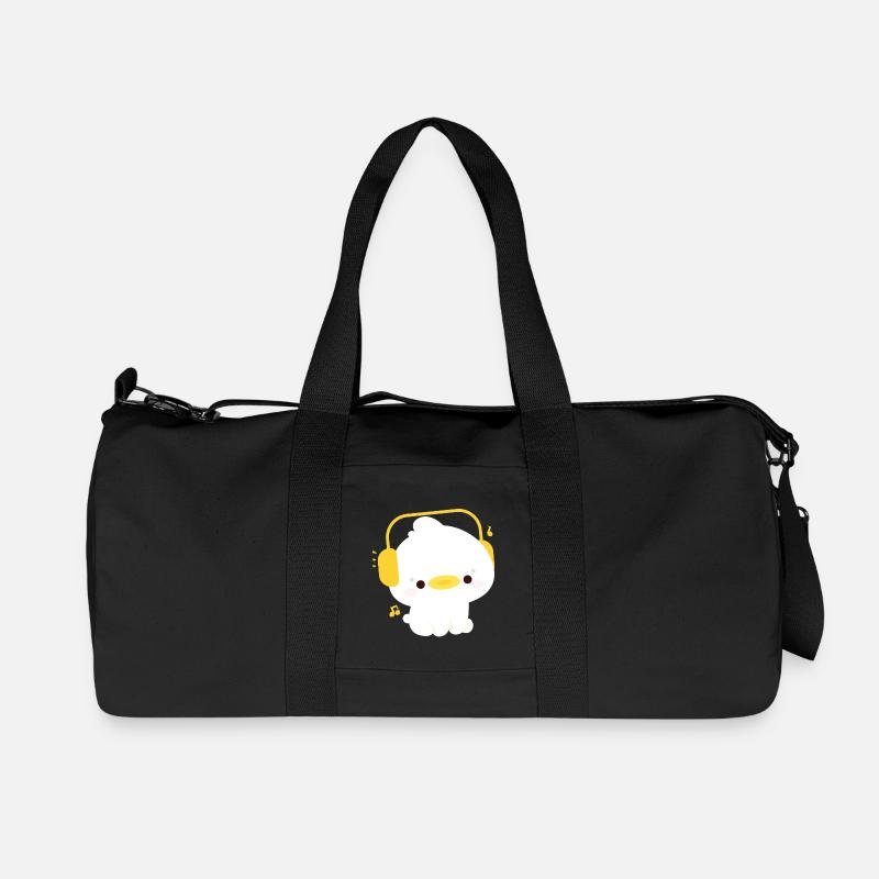 Ente mit Kopfhörern - Recycelte Canvas-Sporttasche von Stanley/Stella - Schwarz