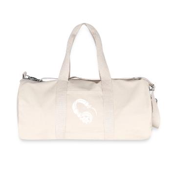 Headphone Silhouette: DJ & Music Vibes - Recycled Canvas Sports Bag by Stanley/Stella - natural - Front