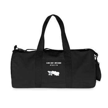 Jersey Island Map Coordinates Compass - Recycled Canvas Sports Bag by Stanley/Stella - black - Front