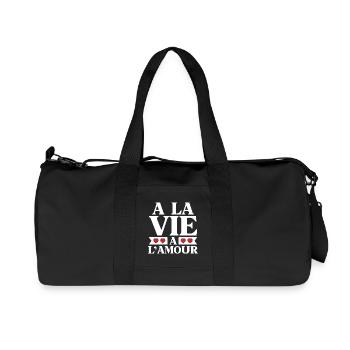 Life and Love Red Hearts - Recycled Canvas Sports Bag by Stanley/Stella - black - Front