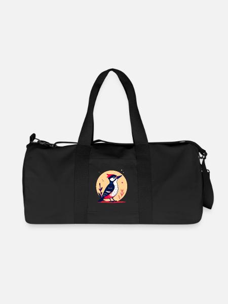 Buntspecht mit roter Haube - Recycelte Canvas-Sporttasche von Stanley/Stella - Schwarz