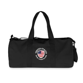 New Hampshire Shield with American Flag - Recycled Canvas Sports Bag by Stanley/Stella - black - Front