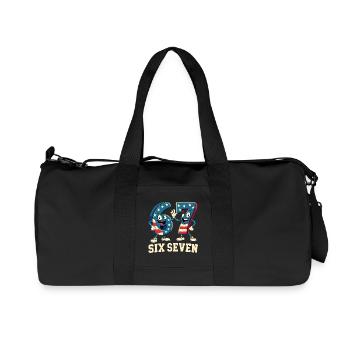 US Flag 67 Memes Six Seven - Recycled Canvas Sports Bag by Stanley/Stella - black - Front