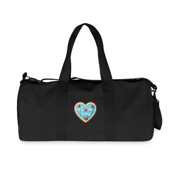 Valentine's Day Heart Gift Valentine's Day - Recycled Canvas Sports Bag by Stanley/Stella - black - Front