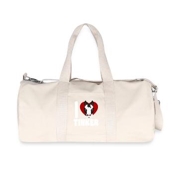 J’adore les chevaux bricoleurs - Cœur - Sac de sport en toile recyclée Stanley/Stella - blanc naturel - Devant