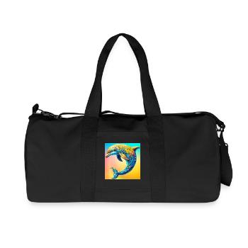 Delfin - Recycelte Canvas-Sporttasche von Stanley/Stella - Schwarz - Vorne