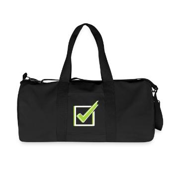 Quadrillage Häkchen Check, plan 3D - Sac de sport en toile recyclée Stanley/Stella - noir - Devant