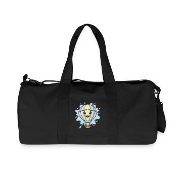 Fröhlicher Ballonfreund Wolkenreise - Recycelte Canvas-Sporttasche von Stanley/Stella - Schwarz - Vorne
