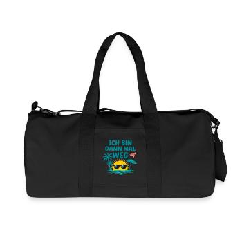 Urlaub Bin Dann Mal Weg Reise Sonne Strand Idee - Recycelte Canvas-Sporttasche von Stanley/Stella - Schwarz - Vorne