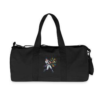 Colorful Baseball Batsman Pop Art - Recycled Canvas Sports Bag by Stanley/Stella - black - Front