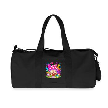 Colorful Mushroom House Magic - Recycled Canvas Sports Bag by Stanley/Stella - black - Front